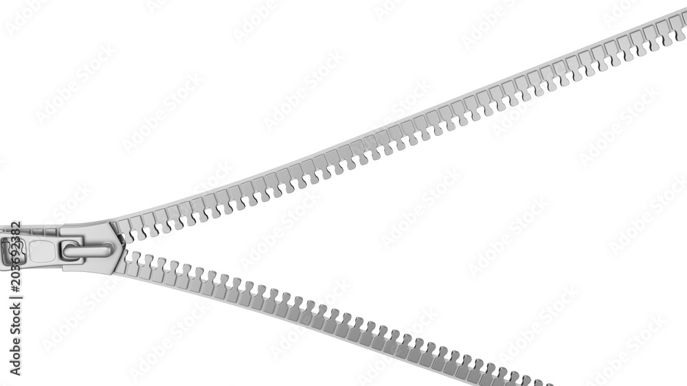 Zipper Isolated on White