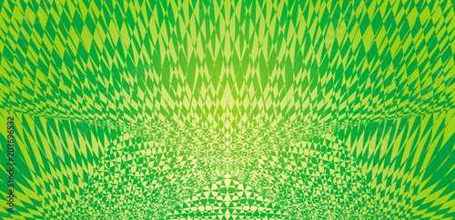 Geometric abstract artistic background in green and yellow colors. Vector graphics
