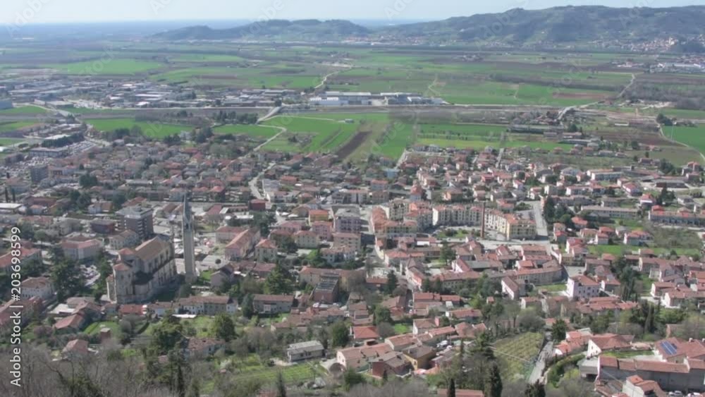 Panoramic view of Montecchio Maggiore seen from the Romeo's Tower , Veneto Panoramic view of Montecchio Maggiore seen from the Romeo's Tower , Veneto
