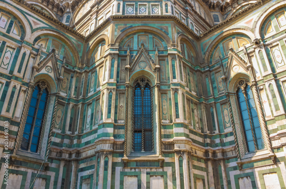 Florence Duomo Santa Maria Del Fiore Architectural Details Low Angle View