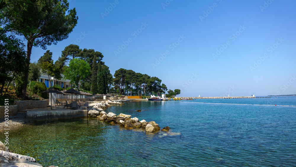 Holiday resort on Adriatic beach, mediterranean