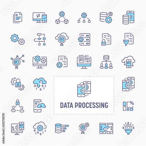 Data Processing Icon Set