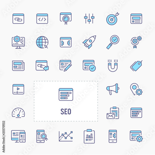 Search Engine Optimisation (SEO) Icon Set