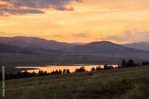 Sunset over the lake