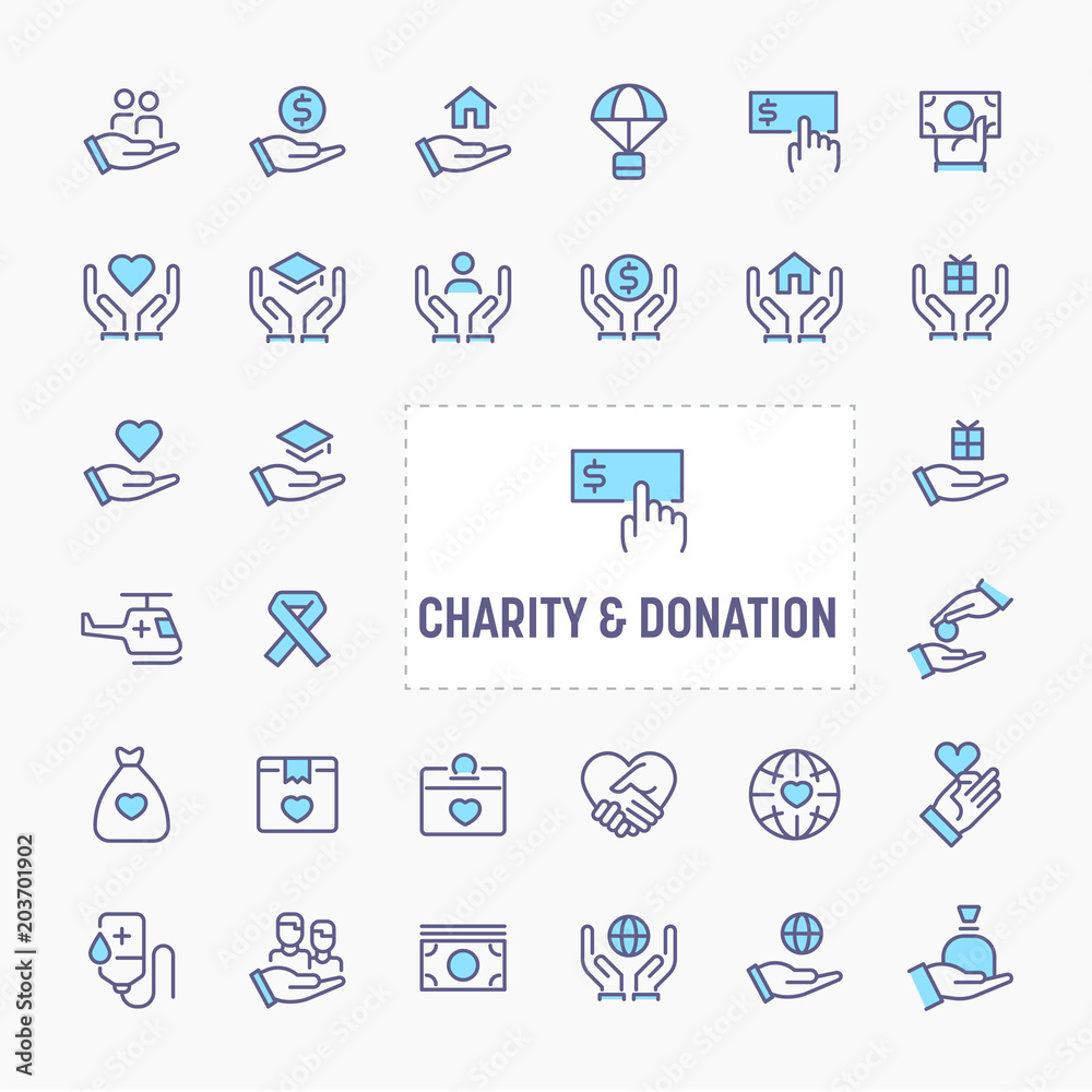 Charity & Donation Icon Set