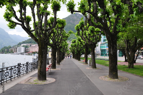 Walkway near Riverside in Lugano, Switzerland