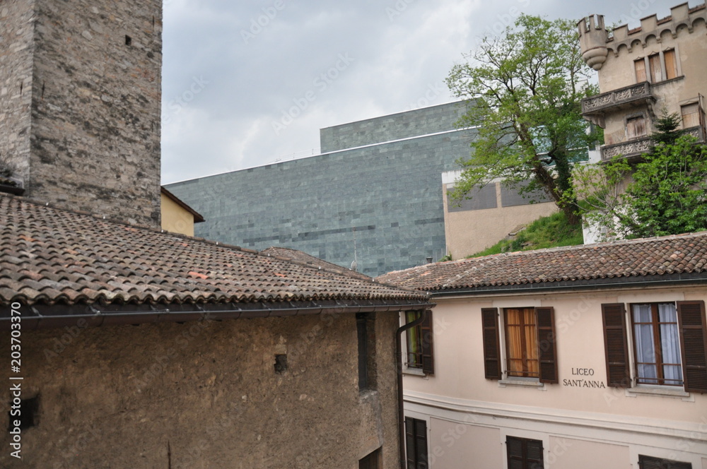 New and Old Construction Walls, Lugano, Switzerland New and Old Construction Walls, Lugano, Switzerland