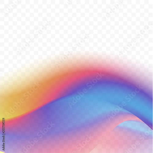 Colorful wavy flowing lines on transparent background - eps10 illustration