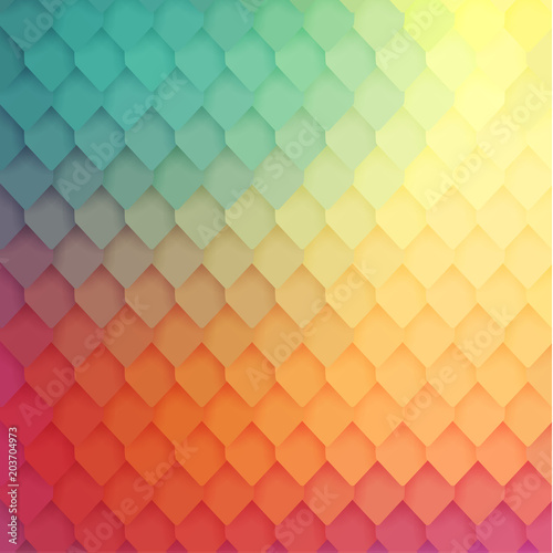 Abstract colorful tiled pattern - geometric background  with roofing texture