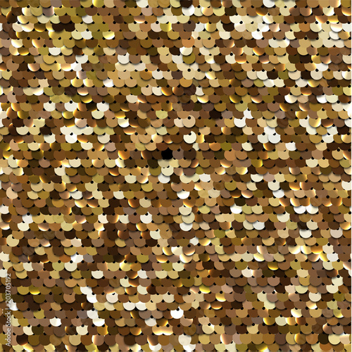 Seamless equined golden texture of fabric with palliettes - vector eps10 illustration