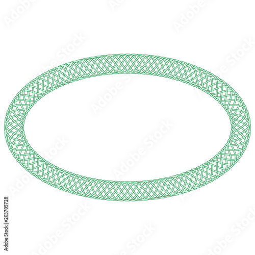 Oval celtic knots frame. Traditional medieval frame pattern illustration. Scandinavian ornament as border or frame.