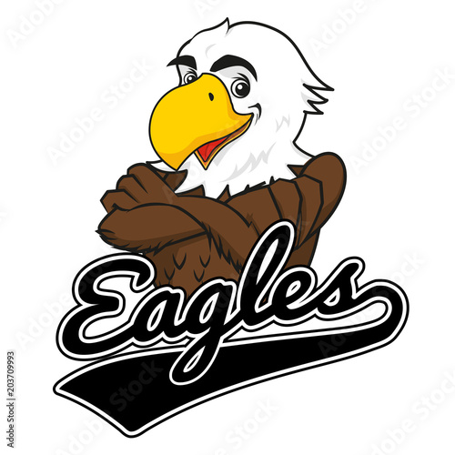 Eagle Mascot with Baseball logo