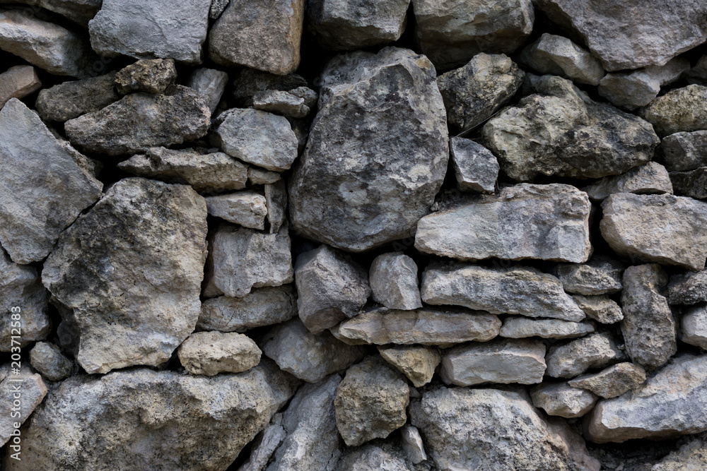 Gray rustic stone wall background