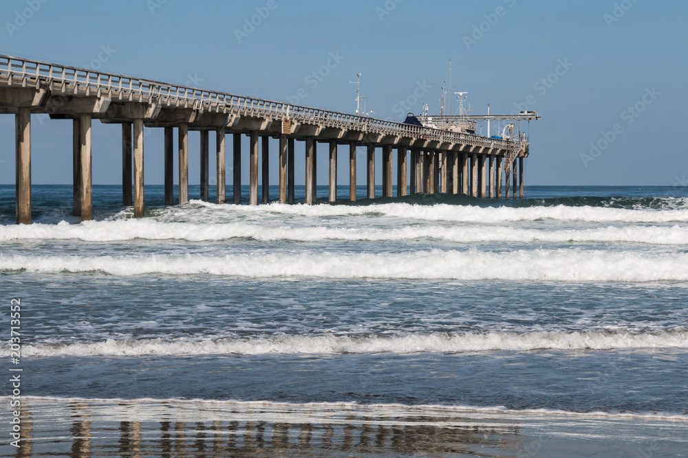 A concrete research pier in San Diego, California at La Jolla Shores.  