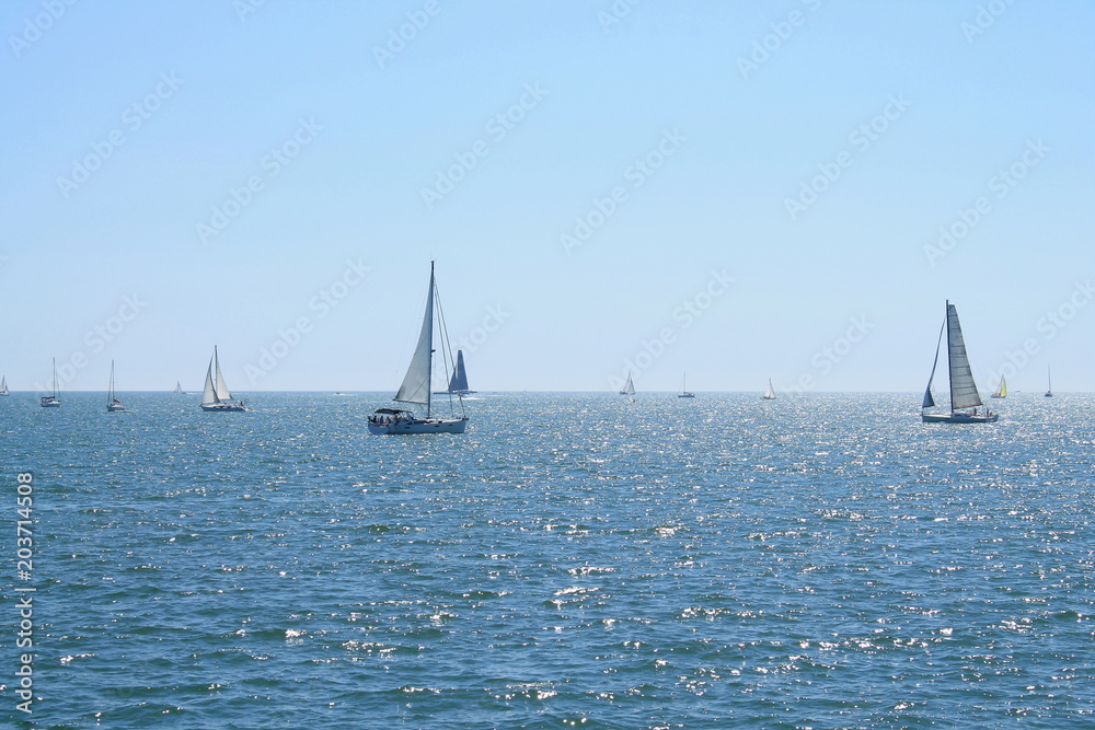 Fototapeta premium Voiliers en méditerranée, Carnon, France 
