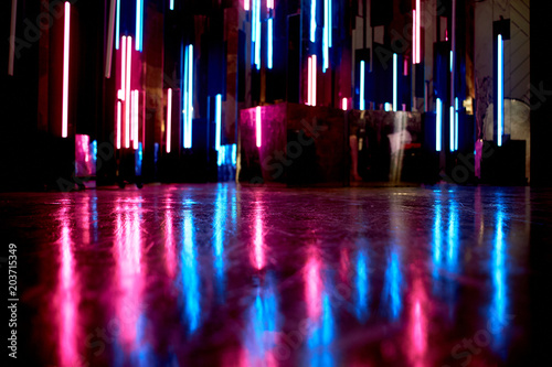 Wallpaper Mural The reflection of blue and pink light at the surfaces. The atmosphere of the club, the parties. Twilight Torontodigital.ca