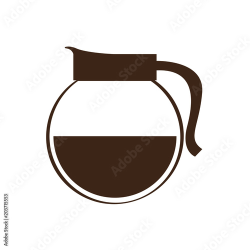 Isolated coffee pot silhouette