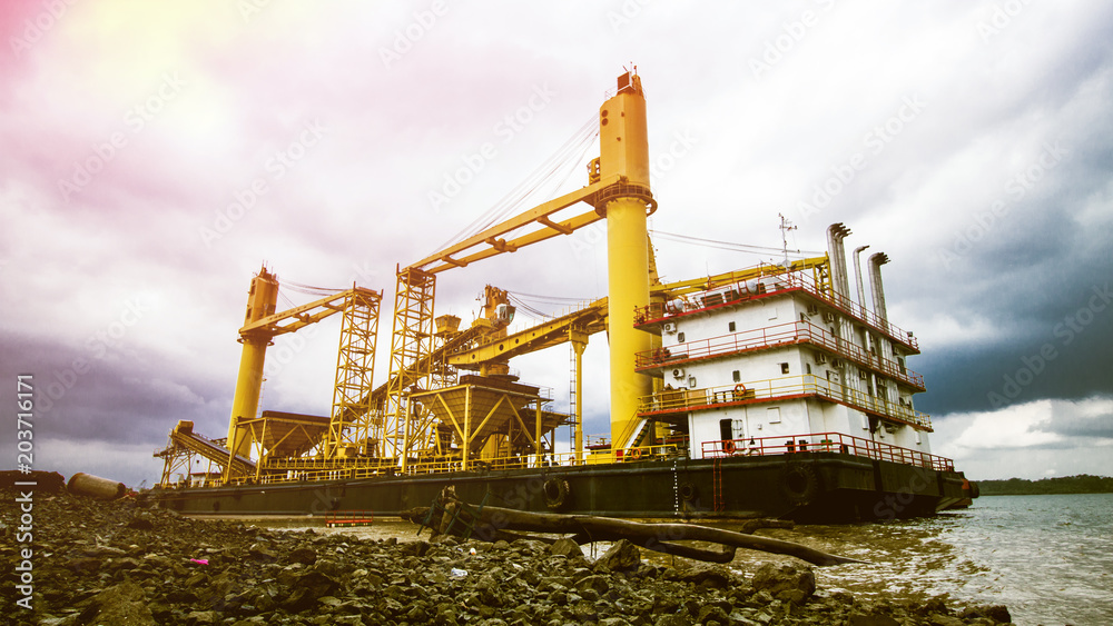 Crane Barge, Crane Construction, Sea Crane