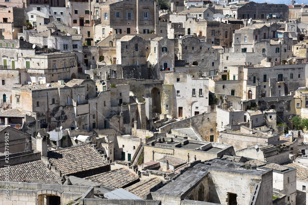 Italy, Basilicata, Matera, city of stones, Unesco heritage, capital of European culture 2019. View of the ancient city