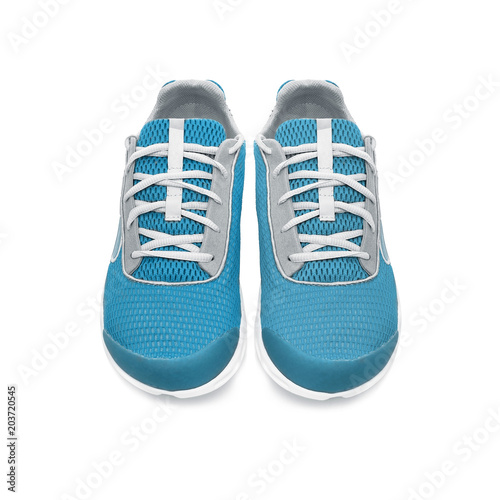 Blue sneakers isolated.