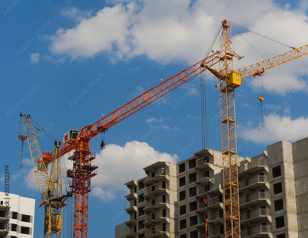 The building crane on project site