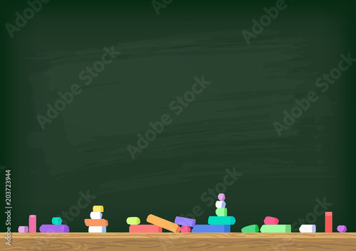 Green chalkboard with colorful chalk
