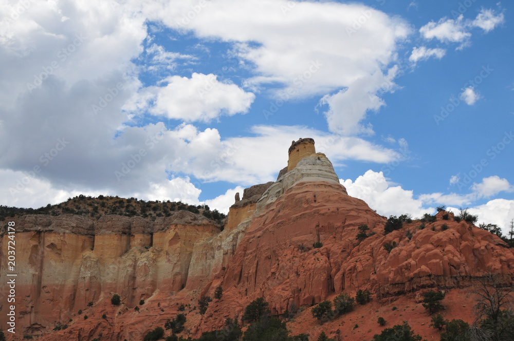 Colorful southwest rock canyons at Ghost Ranch in New Mexico, United States.