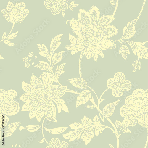 Wallpaper Mural Seamless pattern with floral ornament Torontodigital.ca
