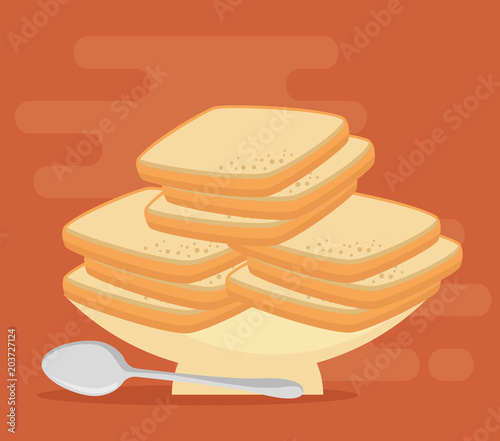 pastry bakery nutritive food vector illustration design