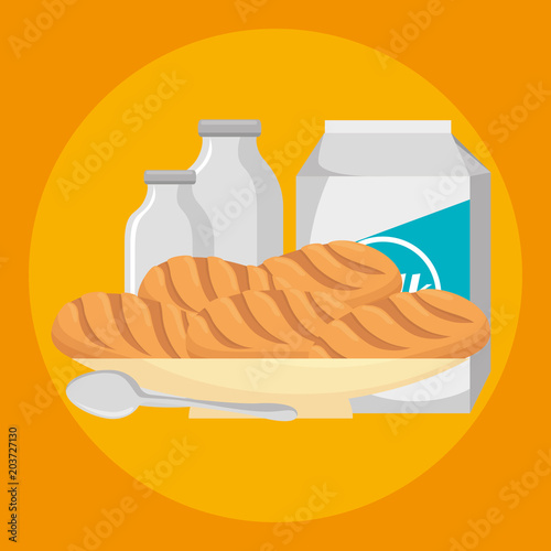 pastry bakery nutritive food vector illustration design
