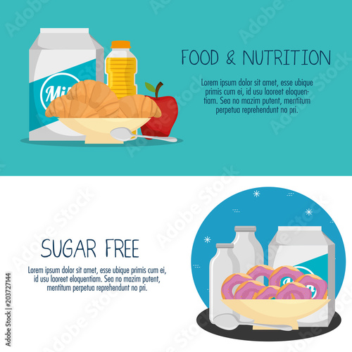 group of nutritive food icons vector illustration design