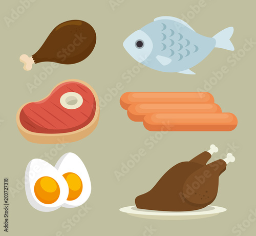 group of nutritive food icons vector illustration design