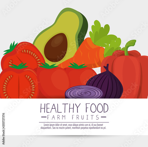 fruits and vegetables group pattern vector illustration design