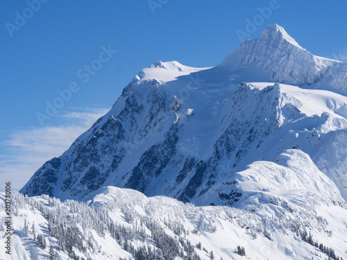 Mt. Shuksan, North Cascades National Park, WA in winter from Huntoon Point photo