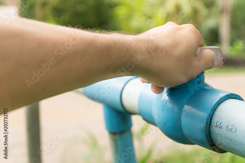 opening or closing valve, concept about water supply system