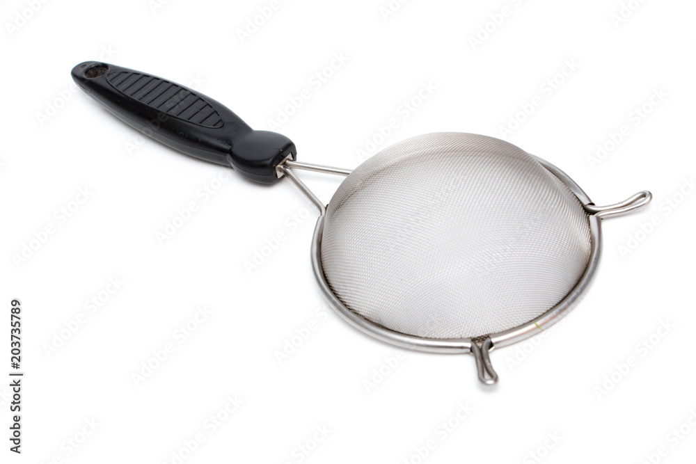 Colander with handle isolated on white background. Colander with handle isolated on white background.