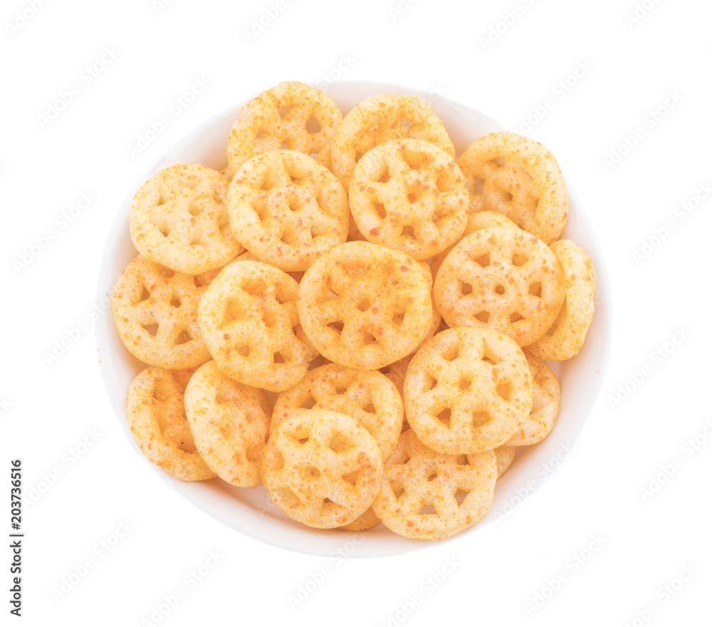 Salty Wheels Snack isolated on White Background
