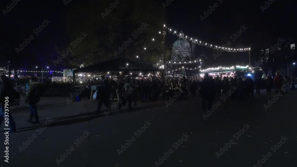 Christmas market in Charles' Square at night Christmas market in Charles' Square at night
