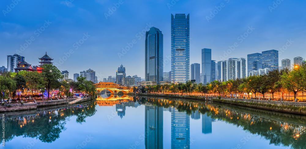 Fototapeta premium Urban architectural landscape in Chengdu