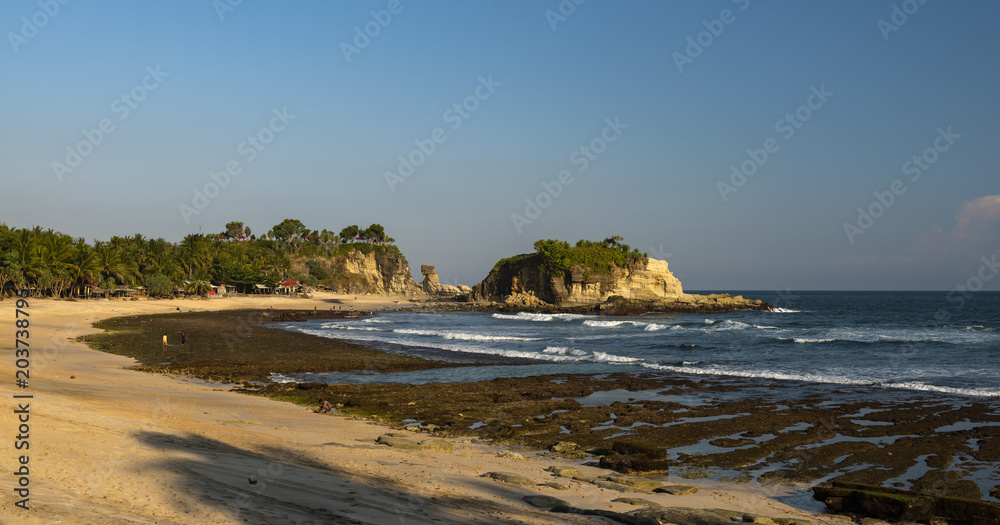 Landscape view of Klayar beach, Central Java, Indonesia. Taken 3 May 2018.