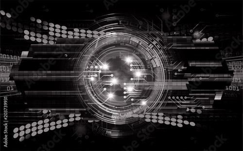 binary circuit board future technology, black eye cyber security concept background, abstract hi speed digital internet.motion move blur. pixel vector