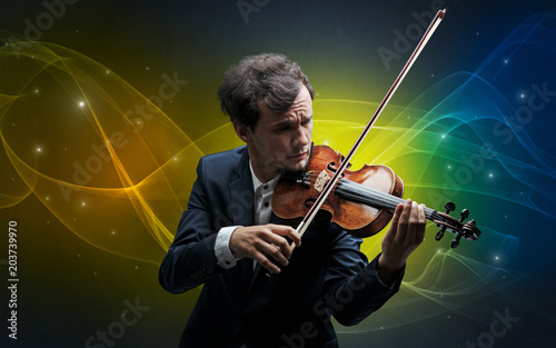 Serious classical violinist with fabled sparkling wallpaper