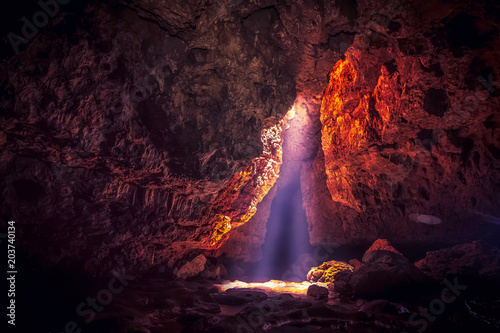Breathtaking Mawmluh Cave in Cherrapunji, Meghalaya, India photo