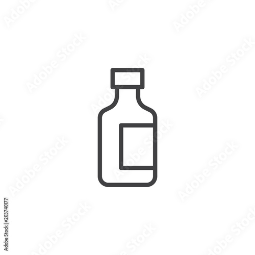 Medicine bottle outline icon. linear style sign for mobile concept and web design. Cough medical syrup simple line vector icon. Symbol, logo illustration. Pixel perfect vector graphics