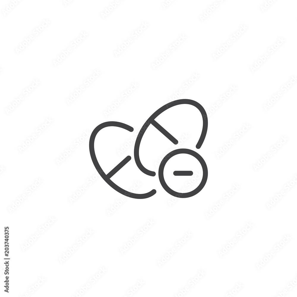 Pills minus outline icon. linear style sign for mobile concept and web design. Medicine drugs simple line vector icon. Symbol, logo illustration. Pixel perfect vector graphics Pills minus outline icon. linear style sign for mobile concept and web design. Medicine drugs simple line vector icon. Symbol, logo illustration. Pixel perfect vector graphics
