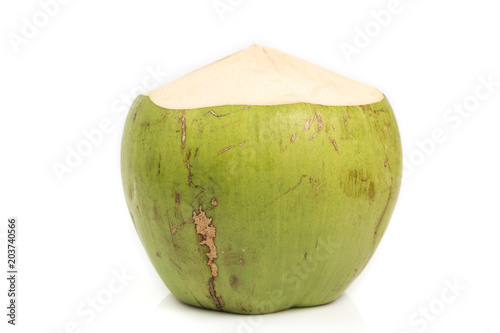 Green coconuts isolated on a white background.