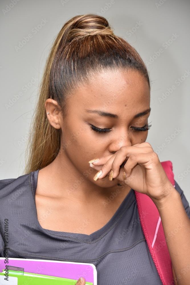 Cute Teen Female Student With Allergies Cute Teen Female Student With Allergies