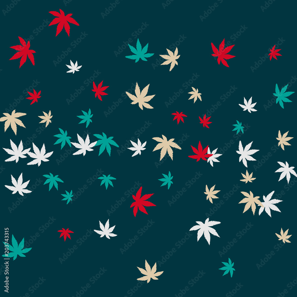Cute vegetative pattern with simple small leaves for a greeting card or poster. Vector background for spring or summer design Cute vegetative pattern with simple small leaves for a greeting card or poster. Vector background for spring or summer design
