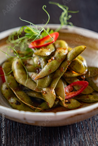 Steamed Edamame Bean (Green Soybean) , East Asian Cuisine, photo