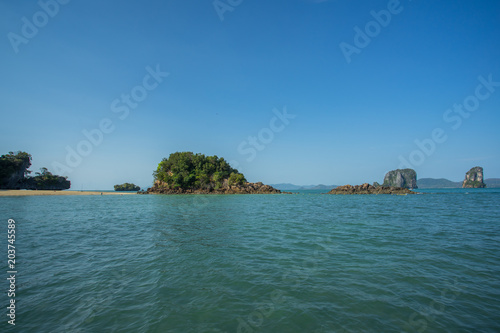 Small island in the sea at Nopparat Thara national park in Krabi province Thailand